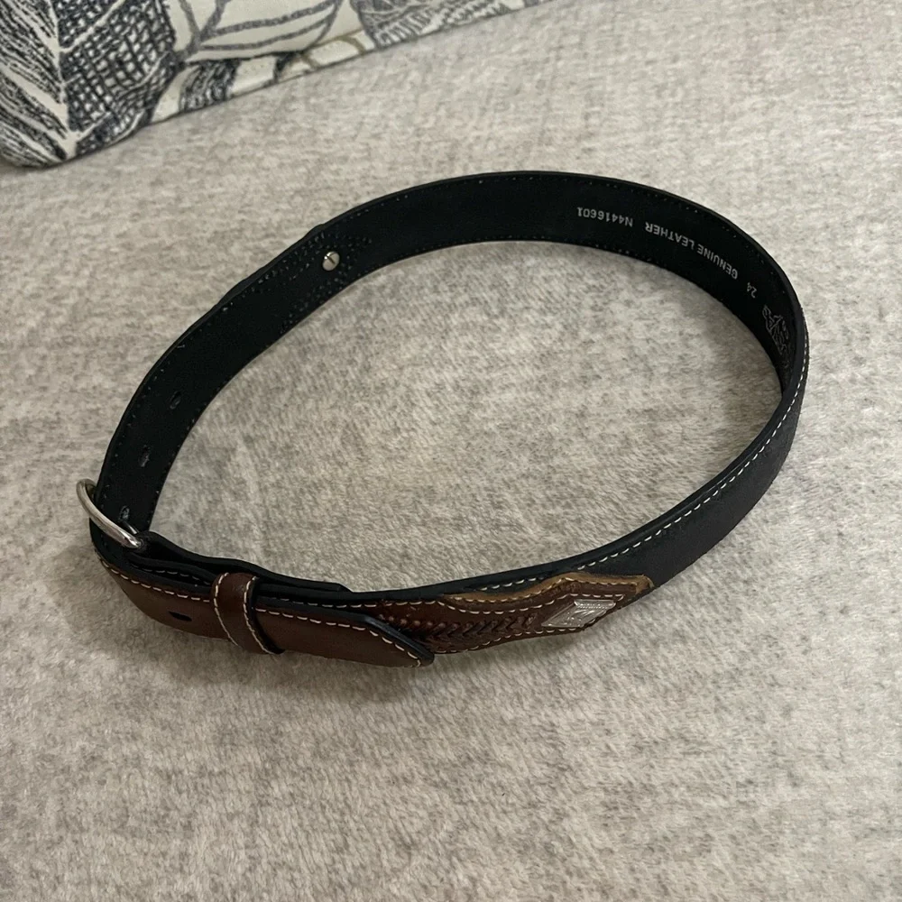 Nocona Belt Co Youth Boys Genuine Leather Belt Brown Western Cowboy size 24 #GE